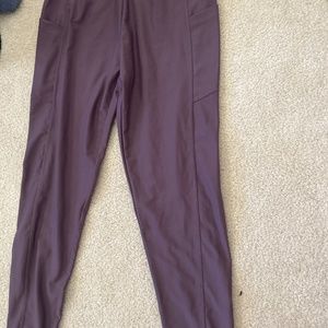 purple runway leggings